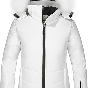 Skieer Women's Waterproof Ski Jacket Warm Puffer Jacket Thick Hooded Winter Coat